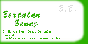 bertalan bencz business card